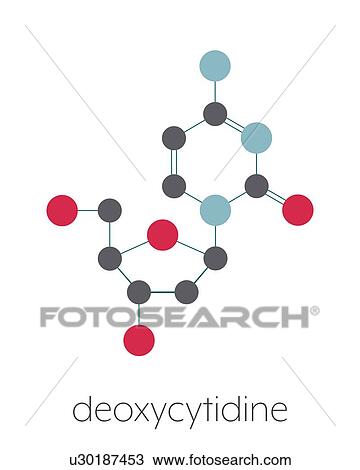 Stock Image - Deoxycytidine nucleoside molecule, illustration. Fotosearch