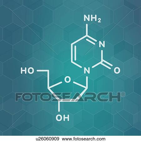 Stock Photo - Deoxycytidine nucleoside molecule, illustration. Fotosearch
