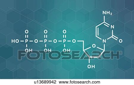 Stock Image - Deoxycytidine triphosphate nucleotide molecule, illustration. Fotosearch