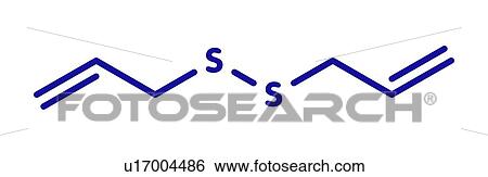 Stock Photograph - Diallyl disulfide garlic molecule, illustration. Fotosearch