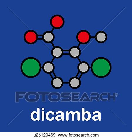 Stock Photo - Dicamba herbicide molecule, illustration. Fotosearch