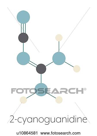 Stock Image - Dicyandiamide molecule, illustration. Fotosearch
