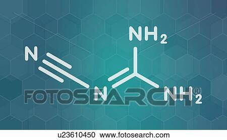 Stock Image - Dicyandiamide molecule, illustration. Fotosearch