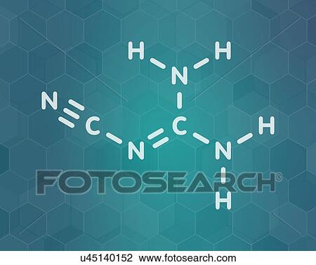 Stock Image - Dicyandiamide molecule, illustration. Fotosearch