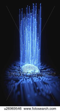 Stock Photograph - Digital fingerprint, conceptual illustration. Fotosearch