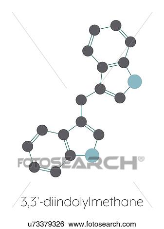 Stock Photograph - Diindolylmethane molecule, illustration. Fotosearch