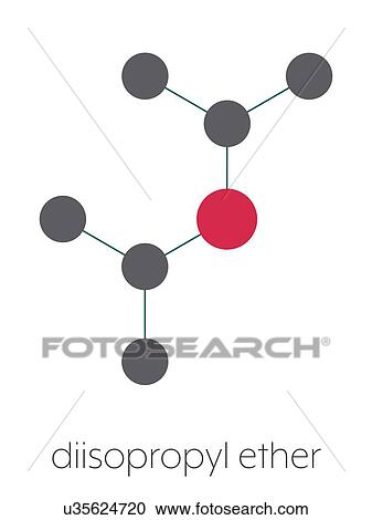 Stock Image - Diisopropyl ether chemical solvent molecule, illustration. Fotosearch