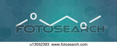 Stock Image - Dimethoxyethane chemical solvent molecule, illustration. Fotosearch