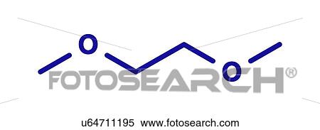 Stock Photography - Dimethoxyethane chemical solvent molecule, illustration. Fotosearch