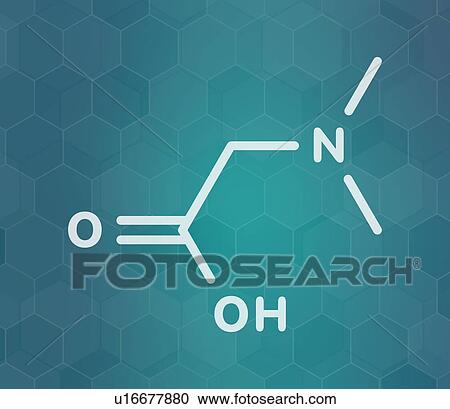 Stock Image - Dimethylglycine molecule, illustration. Fotosearch