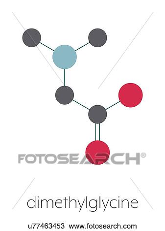 Stock Image - Dimethylglycine molecule, illustration. Fotosearch
