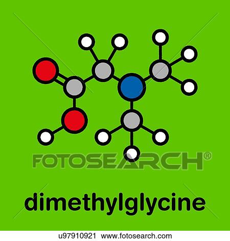 Stock Image - Dimethylglycine molecule, illustration. Fotosearch