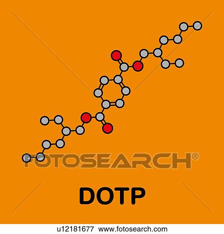 Stock Photo - Dioctyl terephthalate plasticizer molecule, illustration. Fotosearch