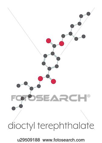 Stock Photo - Dioctyl terephthalate plasticizer molecule, illustration. Fotosearch