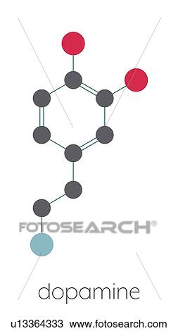 Stock Image - Dopamine neurotransmitter molecule, illustration. Fotosearch