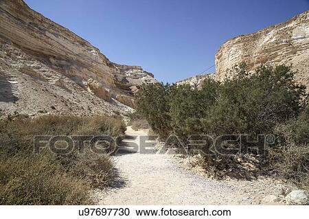 Stock Image - Dry desert river, Israel. Fotosearch