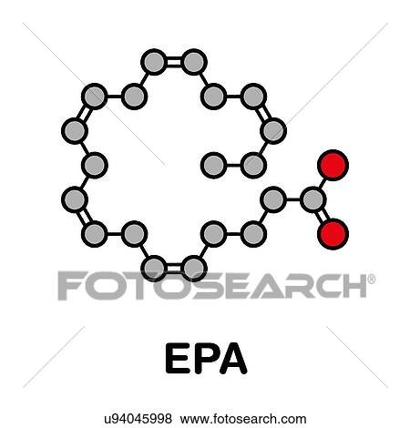 Stock Photo - Eicasapentaenoic acid molecule, illustration. Fotosearch