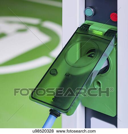 Electric vehicle charging station View Large Photo Image Stock Photo - Electric vehicle charging station. Fotosearch