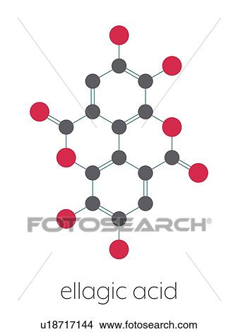 Picture - Ellagic acid dietary supplement molecule, illustration. Fotosearch
