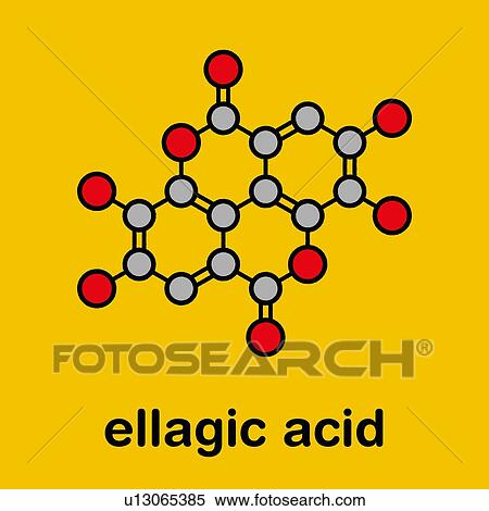 Stock Photography - Ellagic acid dietary supplement molecule, illustration. Fotosearch
