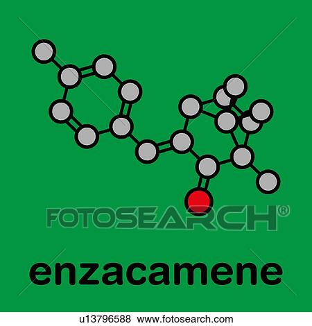 Stock Photo - Enzacamene sunscreen molecule, illustration. Fotosearch
