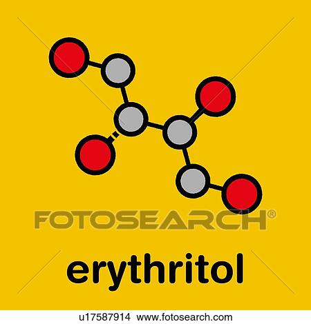 Picture - Erythritol non-caloric sweetener molecule, illustration. Fotosearch