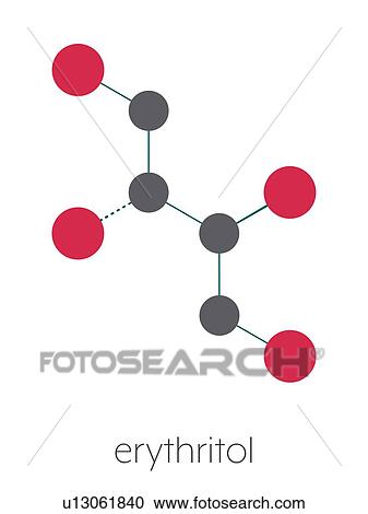 Stock Image - Erythritol non-caloric sweetener molecule, illustration. Fotosearch