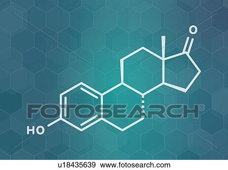 Stock Photo - Estrone human estrogen hormone molecule, illustration. Fotosearch