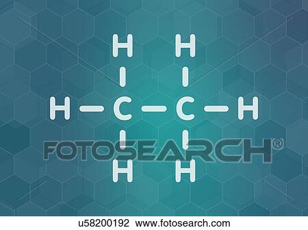 Stock Image - Ethane natural gas component molecule, illustration. Fotosearch