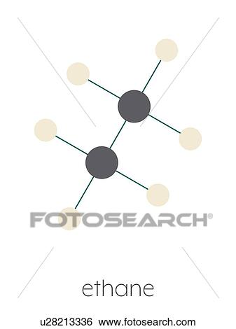 Stock Photograph - Ethane natural gas component molecule, illustration. Fotosearch