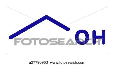 Stock Image - Ethanol molecule, illustration. Fotosearch