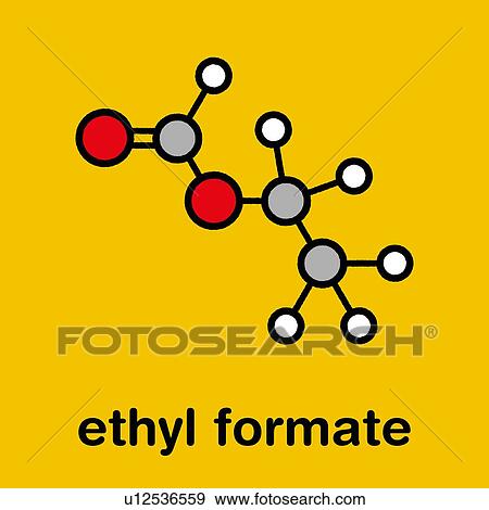 Stock Photo - Ethyl formate molecule, illustration. Fotosearch