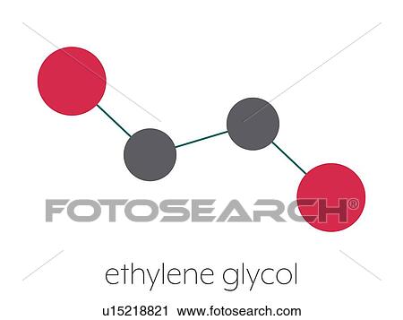 Stock Image - Ethylene glycol antifreeze molecule, illustration. Fotosearch