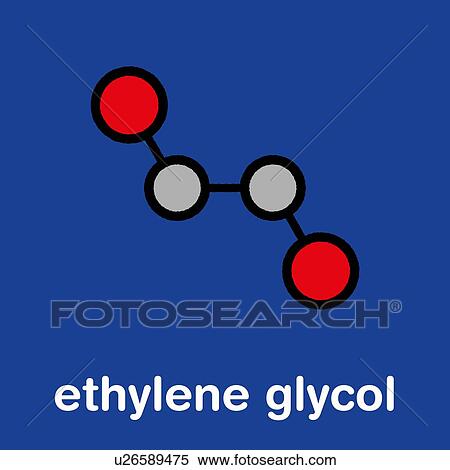 Stock Photography - Ethylene glycol antifreeze molecule, illustration. Fotosearch