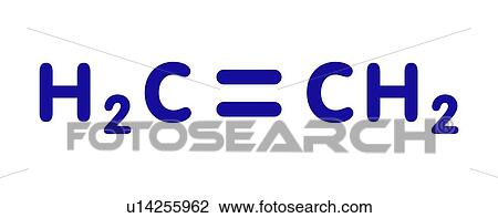 Stock Image - Ethylene molecule, illustration. Fotosearch