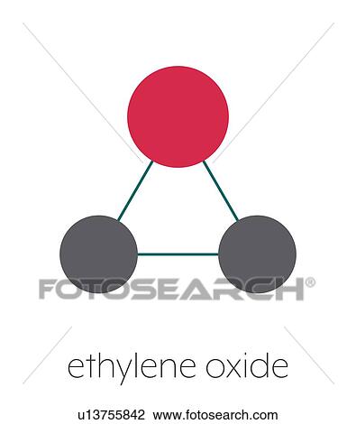 Stock Image - Ethylene oxide molecule, illustration. Fotosearch
