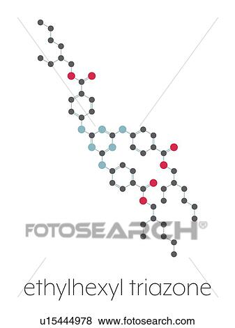Stock Photo - Ethylhexyl triazone sunscreen molecule, illustration. Fotosearch