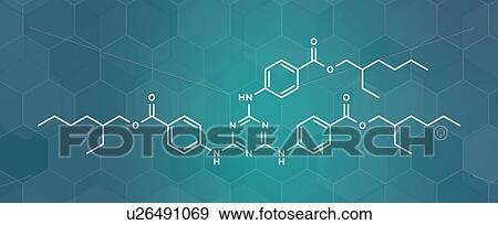 Stock Photo - Ethylhexyl triazone sunscreen molecule, illustration. Fotosearch