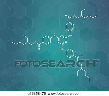 Stock Photograph - Ethylhexyl triazone sunscreen molecule, illustration. Fotosearch