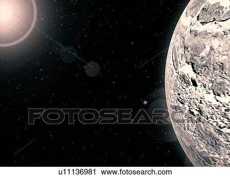 Stock Image - Exoplanet, illustration. Fotosearch