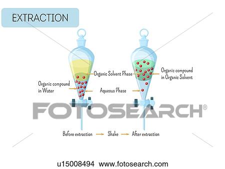 Picture - Extraction of organic compound experiment, illustration. Fotosearch