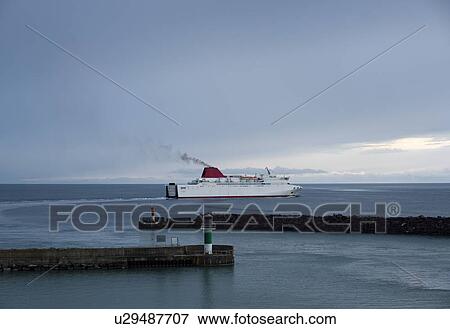 Ferry leaving harbour on cold morning in spring, Visby, Gotlands Lan, Sweden View Large Photo Image Stock Photo - Ferry leaving harbour on cold morning in spring, Visby, Gotlands Lan, Sweden. Fotosearch
