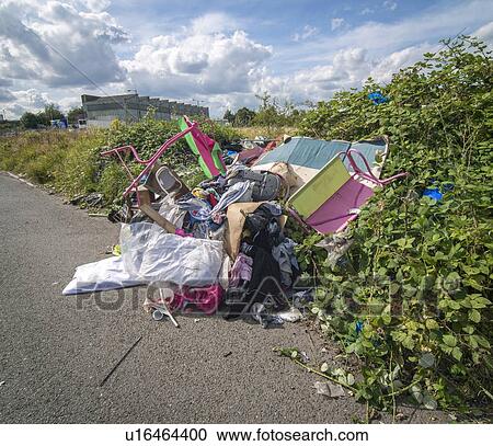 Fly tipping of household waste View Large Photo Image Stock Image - Fly tipping of household waste. Fotosearch