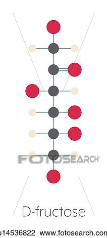 Stock Image - Fructose fruit sugar molecule, illustration. Fotosearch