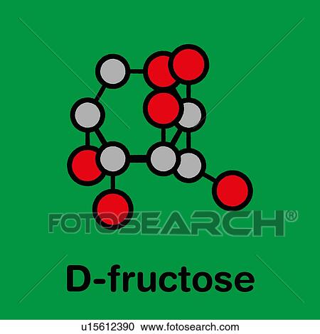 Stock Image - Fructose fruit sugar molecule, illustration. Fotosearch