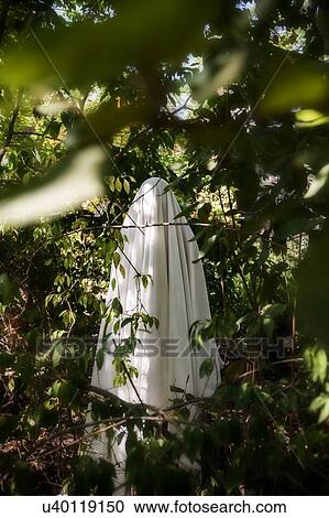 Stock Image - Ghost in forest. Fotosearch