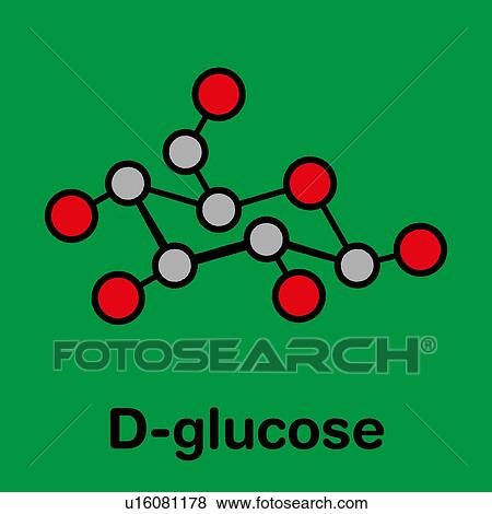 Stock Photo - Glucose grape sugar molecule, illustration. Fotosearch