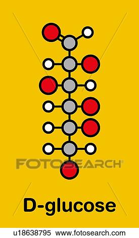 Stock Photography - Glucose grape sugar molecule, illustration. Fotosearch