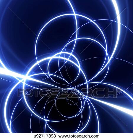 Stock Photo - Illuminated blue lights, illustration. Fotosearch