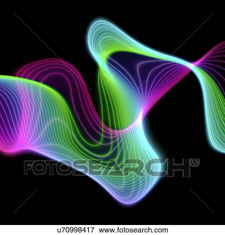 Stock Photo - Illuminated pink and green lights, illustration. Fotosearch